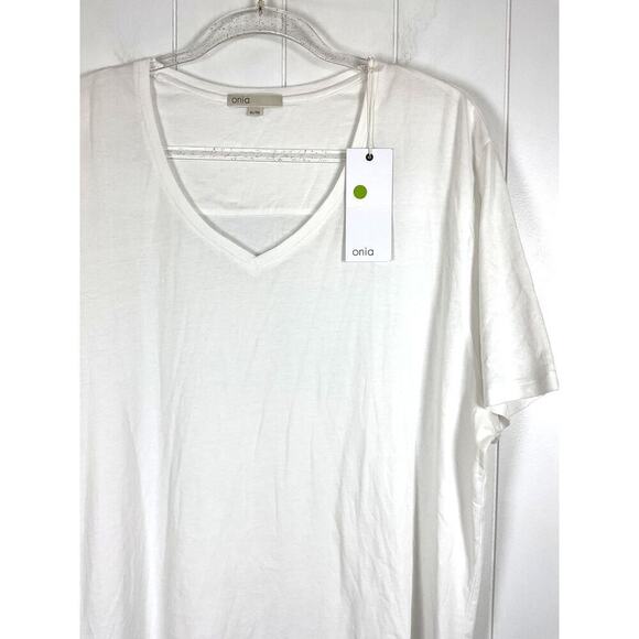 Onia NWT Men's Joey Vee Neck T Shirt White Size XL - Picture 2 of 8